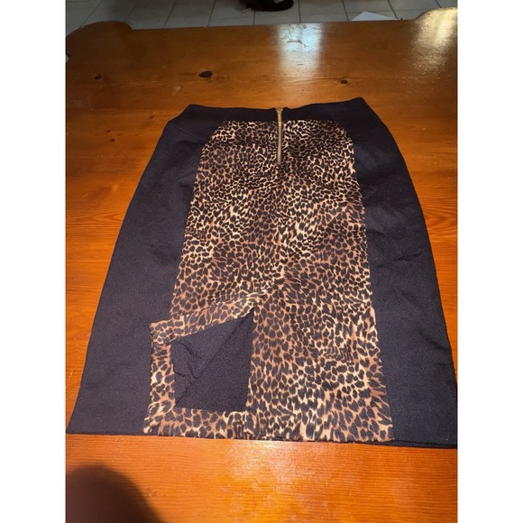 Michael‎ Kors Fitted Skirt Size 8 Cheetah Accent Sheath Style Chic Animal Print - Picture 5 of 8